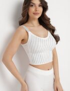  Top Alb Mulat cu Zirconii Fine Eraina