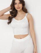  Top Alb Mulat cu Zirconii Fine Eraina