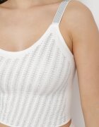  Top Alb Mulat cu Zirconii Fine Eraina