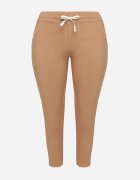 tp collection Pantaloni bej din bumbac decorați cu șnur cu inscripția Olemira