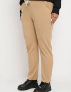 tp collection Pantaloni joggeri de trening bej cu talie înaltă și inscripții Lerithelle