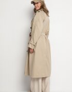  Trenci Bej Dublu Oversized cu Curea Inathara