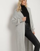tricot station Cardigan Gri Lung până la glezne cu elastic la mâneci Stevea