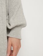 tricot station Cardigan Gri Lung până la glezne cu elastic la mâneci Stevea