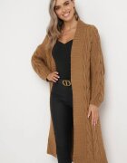 tricot station Cardigan Lung Maro cu model torsadat Bovzana