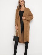 tricot station Cardigan Lung Maro cu model torsadat Bovzana