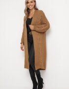 tricot station Cardigan Lung Maro cu model torsadat Bovzana