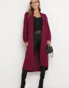 tricot station Cardigan Lung Mov închis cu model torsadat Bovzana