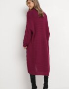 tricot station Cardigan Lung Mov închis cu model torsadat Bovzana