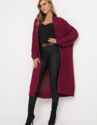 tricot station Cardigan Lung Mov închis cu model torsadat Bovzana