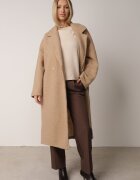 tricot station Palton Bej Oversize Cu un rând de nasturi Gardalena