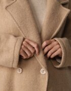 tricot station Palton Bej Oversize Cu un rând de nasturi Gardalena