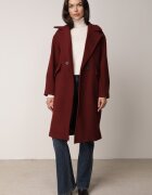 tricot station Palton Bordo Dublu Lung Swane