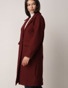 tricot station Palton Bordo Dublu Lung Swane