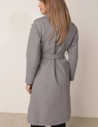 tricot station Palton Gri Dublu Cu cordon Vepha