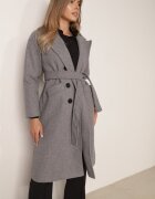 tricot station Palton Gri Dublu Cu cordon Vepha
