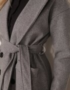tricot station Palton Gri Dublu Cu cordon Vepha