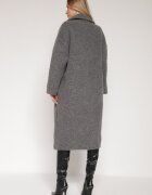 tricot station Palton Gri închis Oversize La un rând de nasturi Gardalena