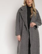 tricot station Palton Gri închis Oversize La un rând de nasturi Gardalena