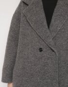 tricot station Palton Gri închis Oversize La un rând de nasturi Gardalena