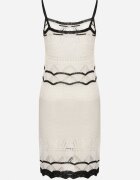 tricot station Rochie Albă Croșetată cu bretele din viscoză cu fir metalic Filadria