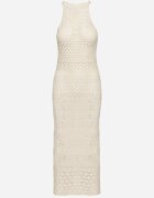 tricot station Rochie bej cu croi cambrat din tricot ajurat Tiamisse