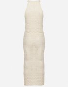 tricot station Rochie bej cu croi cambrat din tricot ajurat Tiamisse