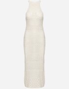 tricot station Rochie Bej deschis cu croială cambrată din tricot ajurat Tiamisse