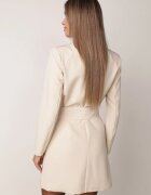 tricot station Rochie Bej Stil Sacou cu Cordon și Umeri Întăriți Etinella