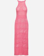 tricot station Rochie Roz cu croială cambrată din tricot ajurat Tiamisse