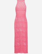 tricot station Rochie Roz cu croială cambrată din tricot ajurat Tiamisse