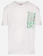  Tricou alb de bumbac cu imprimeu decorativ pe partea din față Ulitiama