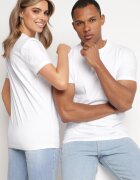  Tricou Alb din Bumbac cu Croială Clasică Xloette