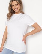  Tricou Alb din Bumbac cu Croială Clasică Xloette