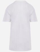  Tricou Alb din Bumbac cu Croială Clasică Xloette