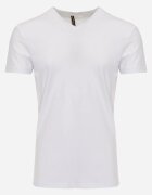  Tricou Alb din Bumbac cu Decolteu în V Rionisse
