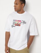  Tricou Alb din Bumbac Decorat cu Petice Ranessa