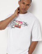  Tricou Alb din Bumbac Decorat cu Petice Ranessa