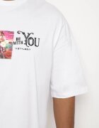  Tricou Alb din Bumbac Decorat cu Petice Ranessa