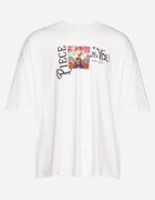  Tricou Alb din Bumbac Decorat cu Petice Ranessa