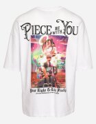  Tricou Alb din Bumbac Decorat cu Petice Ranessa