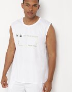  Tricou alb din bumbac fără mâneci cu imprimeu Acacilla