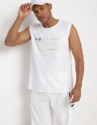  Tricou alb din bumbac fără mâneci cu imprimeu Acacilla
