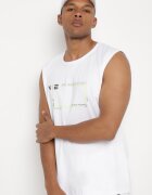  Tricou alb din bumbac fără mâneci cu imprimeu Acacilla