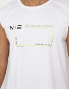  Tricou alb din bumbac fără mâneci cu imprimeu Acacilla