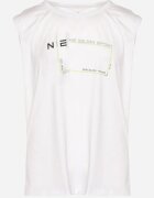  Tricou alb din bumbac fără mâneci cu imprimeu Acacilla