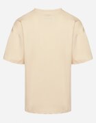  Tricou bej clasic din bumbac cu imprimeu și buzunar cu fermoar Aliccia