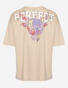  Tricou Bej de bumbac cu Mânecă Scurtă Decorat cu Imprimeuri Citara