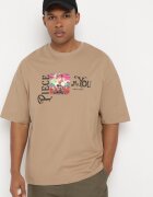 Tricou Bej închis din Bumbac Decorat cu Aplicații Ranessa