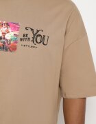  Tricou Bej închis din Bumbac Decorat cu Aplicații Ranessa